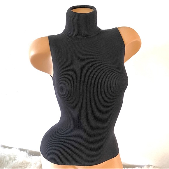 INC Petite Ribbed Sleeveless Turtleneck - Picture 7 of 7